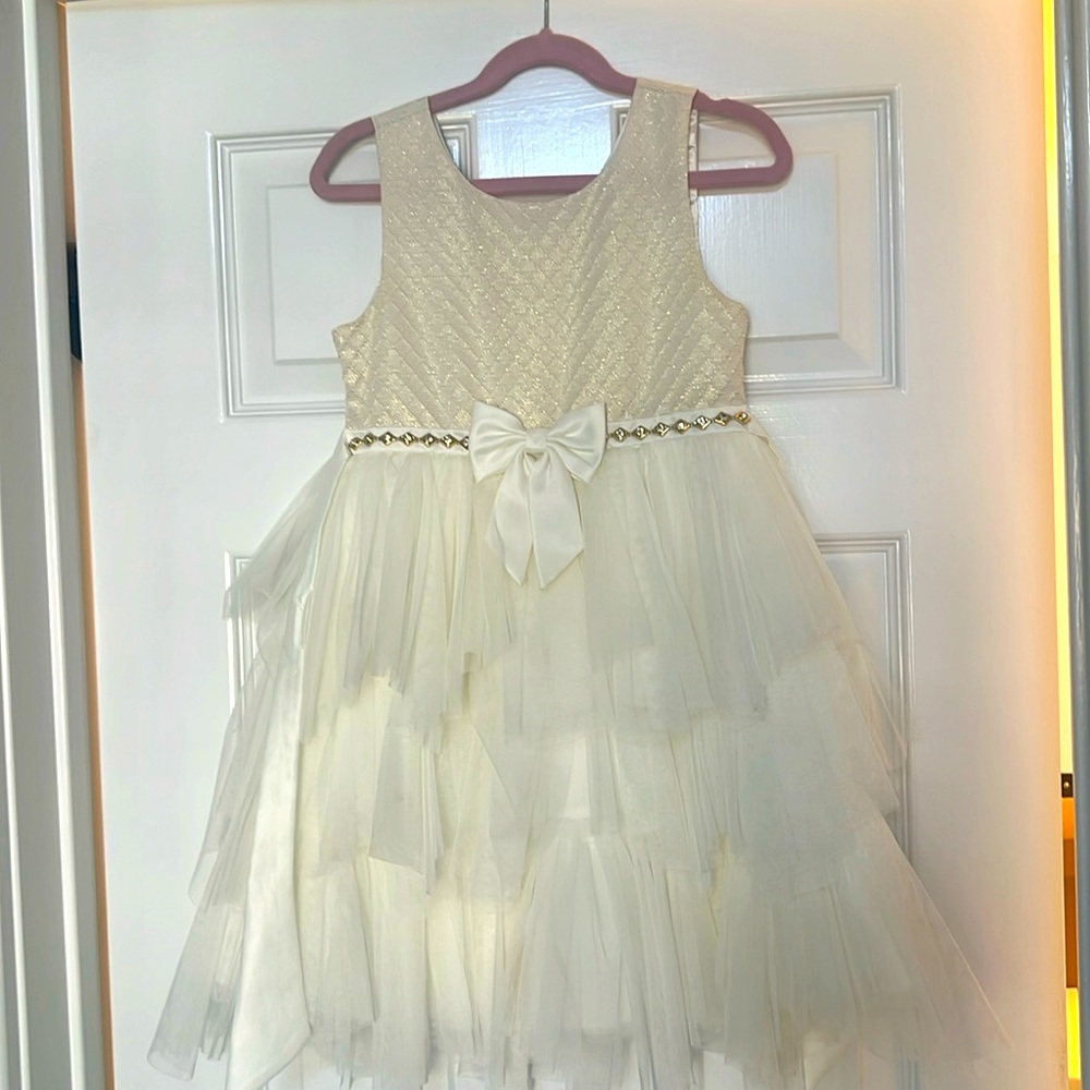 American Princess Cream and Gold Party Dress size 6x girls 💛🤍